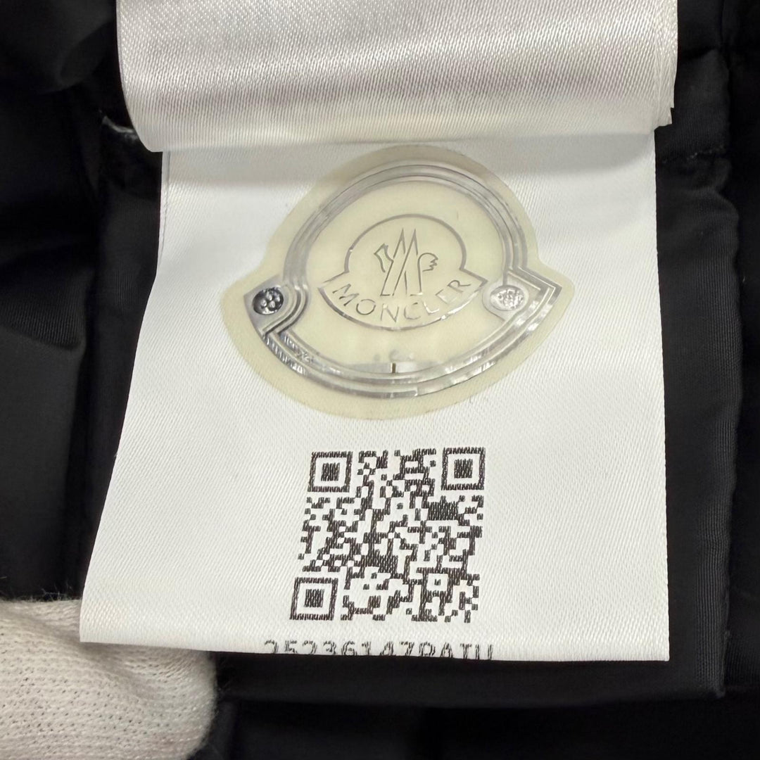 美品★MONCLER モンクレール BERNACHE FOXファー・ロゴワッペン・ベルト付 ZIP UP ロング丈 ダウンコート ブラック 00 正規品