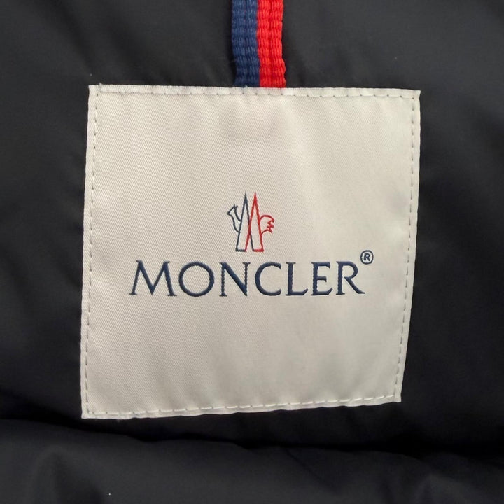 美品★MONCLER モンクレール BERNACHE FOXファー・ロゴワッペン・ベルト付 ZIP UP ロング丈 ダウンコート ブラック 00 正規品