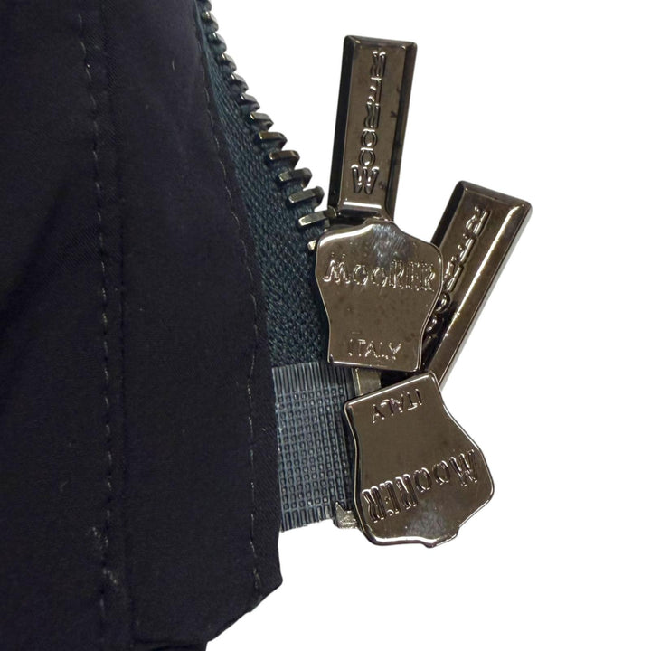 極美品□MOORER ムーレー MORESCO モレスコ ACQUA RESISTANT ファーフーデッド ダウンジャケット ダークブルー 44 正規品 メンズ