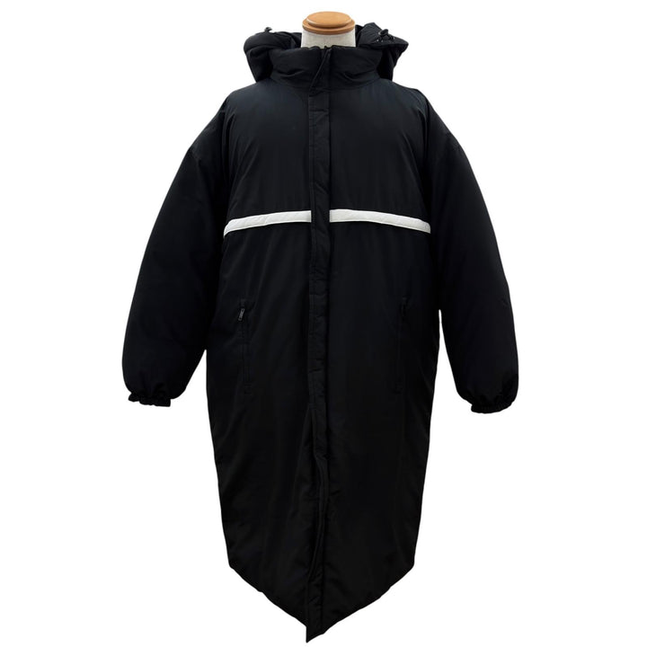 美品●GIVENCHY ジバンシィ BM00BA1255 ラバーロゴワッペン リバーシブル ジップアップ フード付 ダウンコート ブラック 50 正規品 メンズ