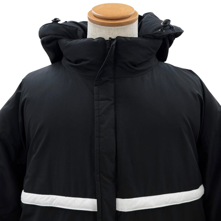 美品●GIVENCHY ジバンシィ BM00BA1255 ラバーロゴワッペン リバーシブル ジップアップ フード付 ダウンコート ブラック 50 正規品 メンズ