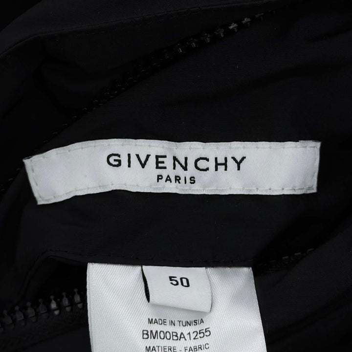 美品●GIVENCHY ジバンシィ BM00BA1255 ラバーロゴワッペン リバーシブル ジップアップ フード付 ダウンコート ブラック 50 正規品 メンズ