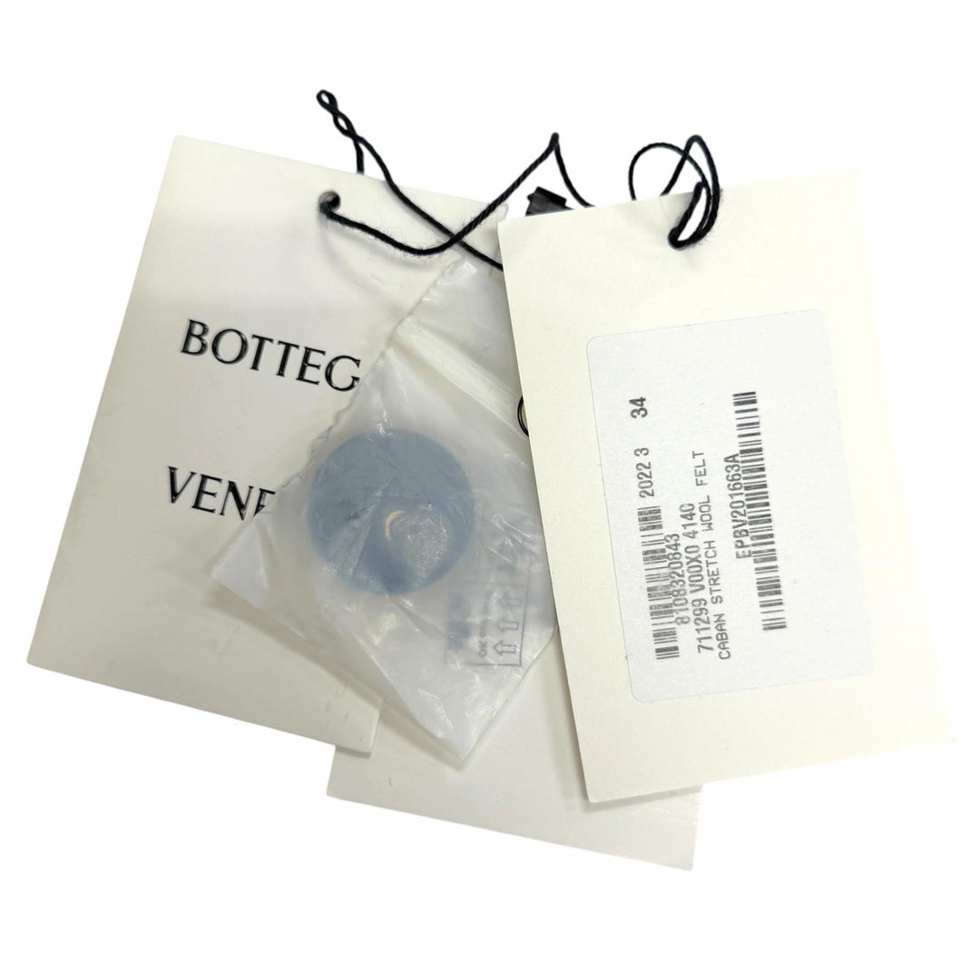 極美品△BOTTEGAVENETA ボッテガヴェネタ 2022年製 711299 ウール ダブルブレスト コート ネイビー 34 イタリア製 正規品 レディース
