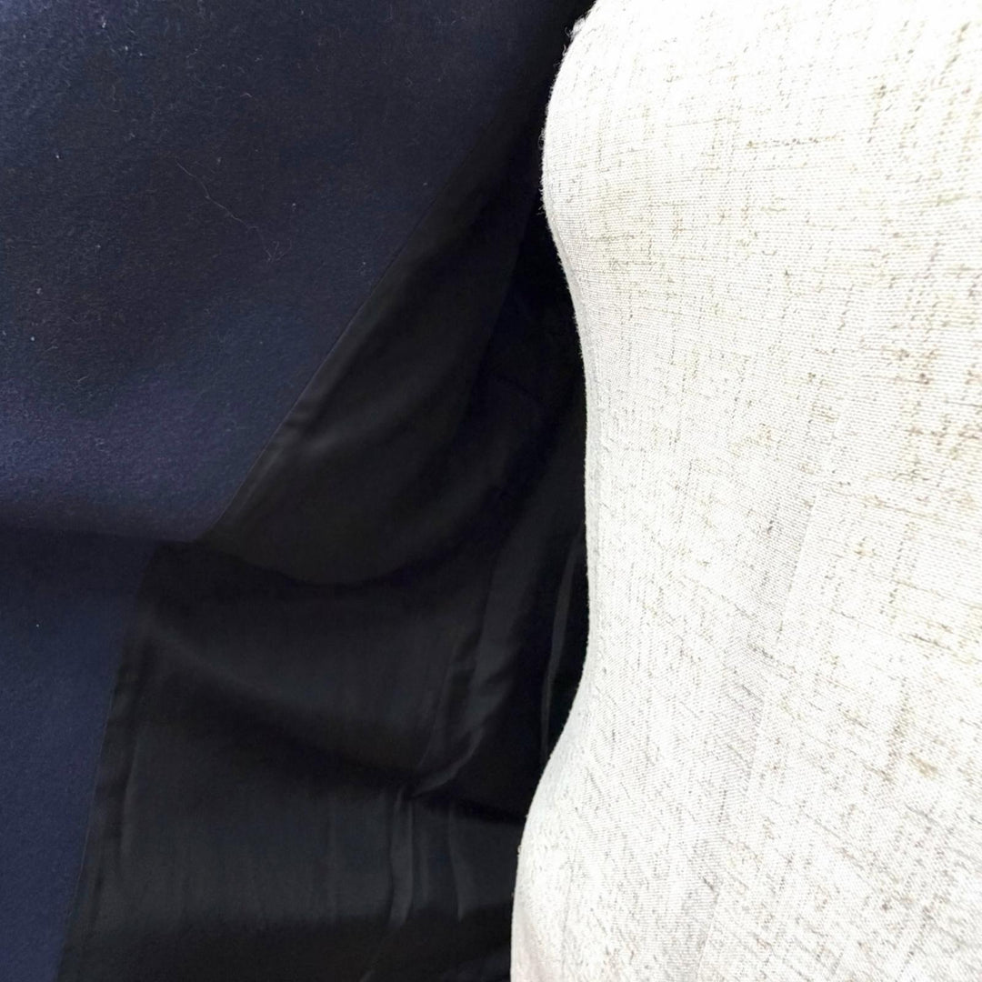極美品△BOTTEGAVENETA ボッテガヴェネタ 2022年製 711299 ウール ダブルブレスト コート ネイビー 34 イタリア製 正規品 レディース