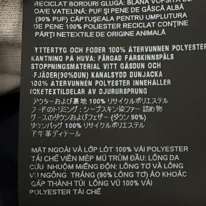 極美品★PRADA プラダ 2024年製 29E117 トライアングルロゴ シープスキンファー ZIP UP ダウンコート ダウンジャケット 紺 36 正規品