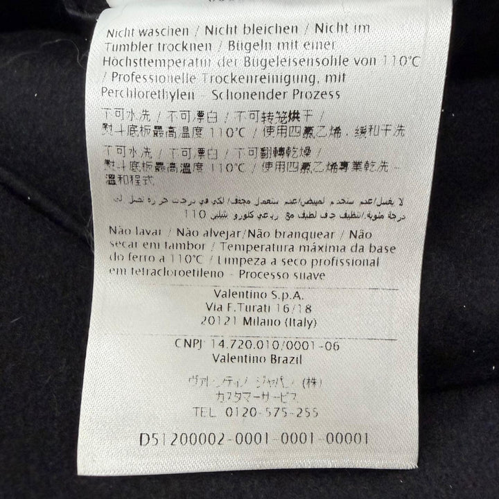 美品□VALENTINO ヴァレンティノ NV3CK0123SC ウール100％ ロックスタッズ トグルボタン ダッフルコート ブラック 46 イタリア製 正規品