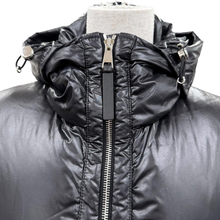 極美品☆MONCLER GENIUS 2 モンクレール ジーニアス 2 PATRICIA ロゴワッペン・フード付 ダウンコート ブラック ベージュ 00 伊製 正規品