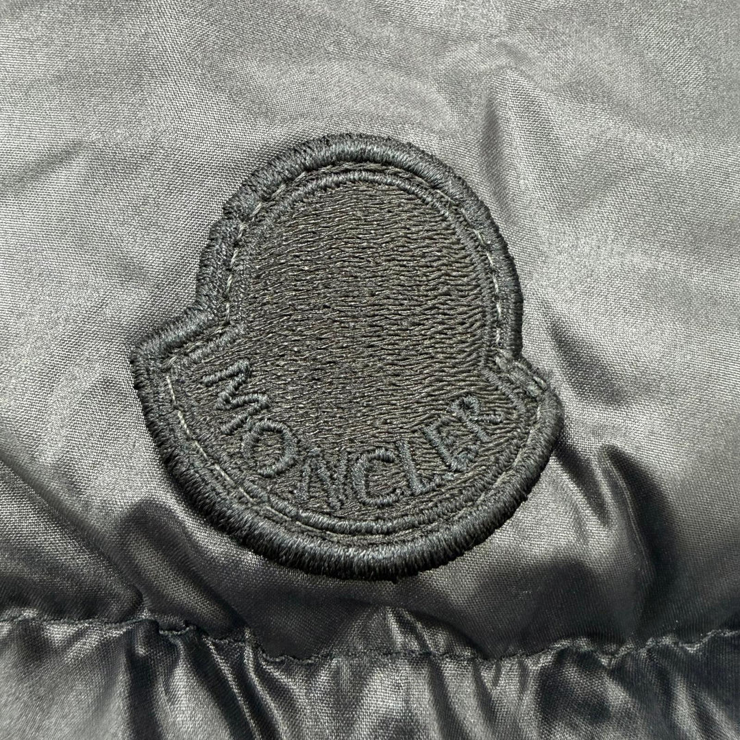 極美品☆MONCLER GENIUS 2 モンクレール ジーニアス 2 PATRICIA ロゴワッペン・フード付 ダウンコート ブラック ベージュ 00 伊製 正規品