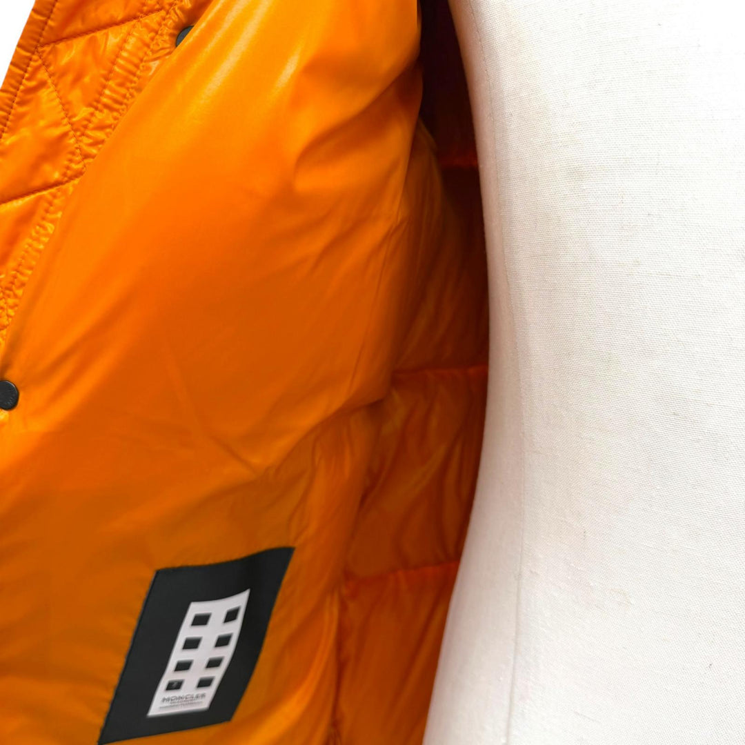極美品▼MONCLER GENIUS 7 モンクレールジーニアス 7 フラグメント ヒロシフジワラ HANRIOT バックロゴ ZIPUP ダウンジャケット 0 正規品
