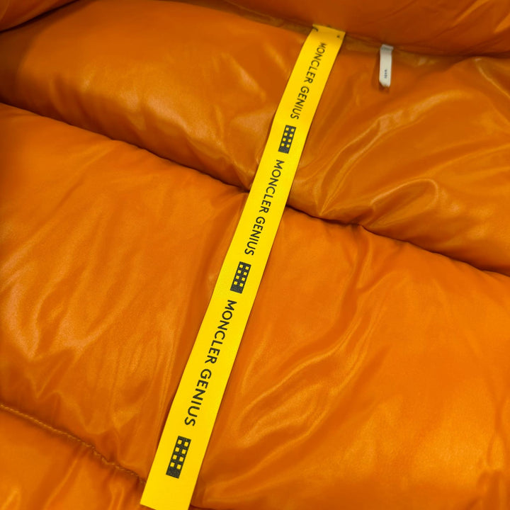極美品▼MONCLER GENIUS 7 モンクレールジーニアス 7 フラグメント ヒロシフジワラ HANRIOT バックロゴ ZIPUP ダウンジャケット 0 正規品