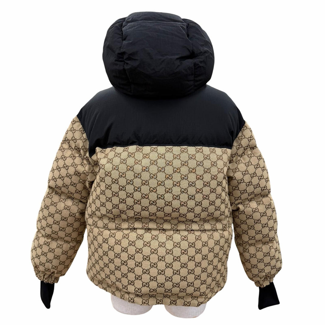 未使用品☆GUCCI グッチ 761698 GGキャンバス ボンバージャケット ダウンジャケット ブラウン 34 伊製 正規品 レディース ハンガー付