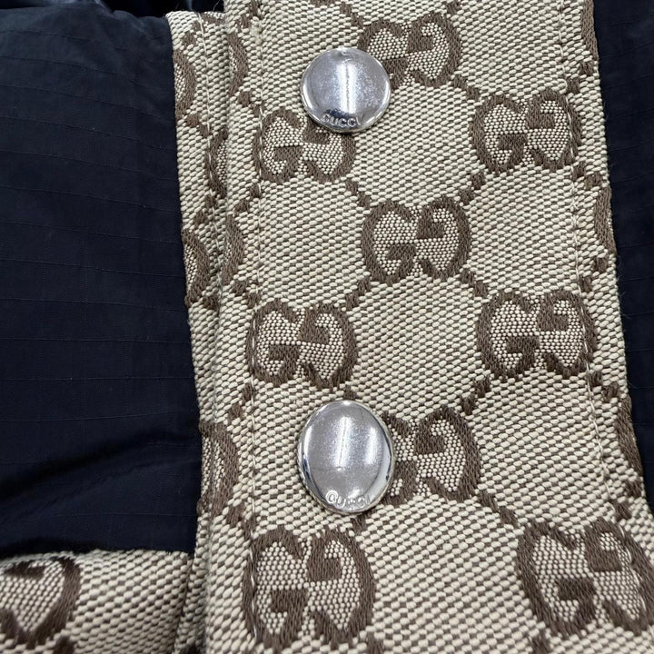 未使用品☆GUCCI グッチ 761698 GGキャンバス ボンバージャケット ダウンジャケット ブラウン 34 伊製 正規品 レディース ハンガー付