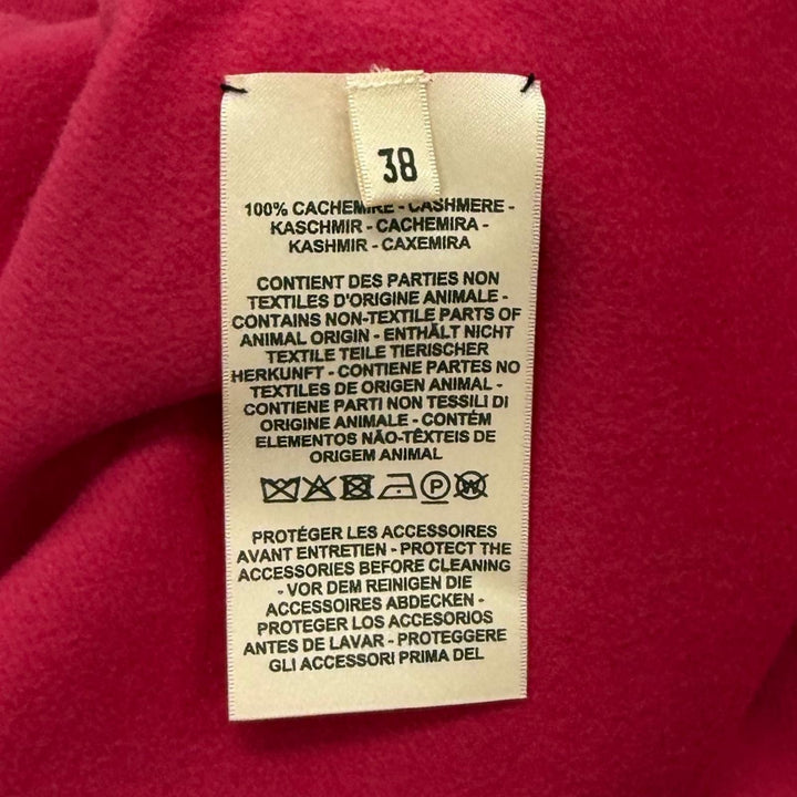 極美品★HERMES エルメス 3E0222DZ カシミヤ100% リバーシブル ロゴボタン レザーZIP ダブルフェイス ケープ ポンチョ パープル 38 仏製