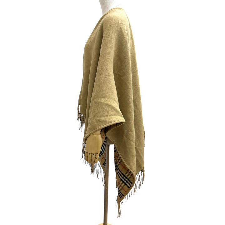 極美品★BURBERRY バーバリー 8071673 ST SLD TO VTG CHK CP ウール100％ リバーシブル ノバチェック柄 ケープ 130×130cm 正規品 箱付き