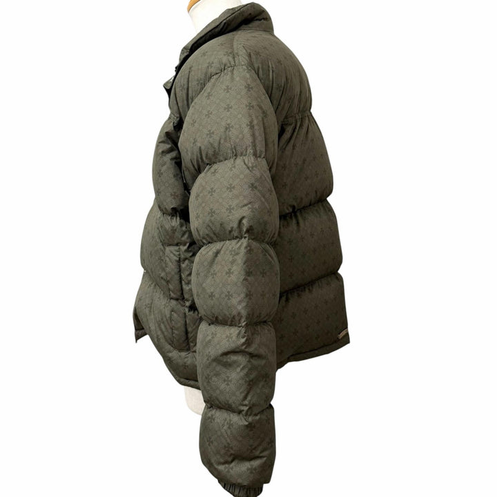 極美品□CHROME HEARTS クロムハーツ CH Plus Stiff Down Jacket 総柄 クロスボールボタン ダガージップ ダウンジャケット XL イタリア製