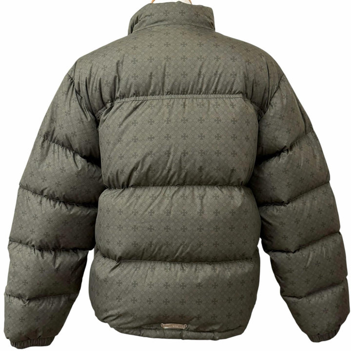 極美品□CHROME HEARTS クロムハーツ CH Plus Stiff Down Jacket 総柄 クロスボールボタン ダガージップ ダウンジャケット XL イタリア製