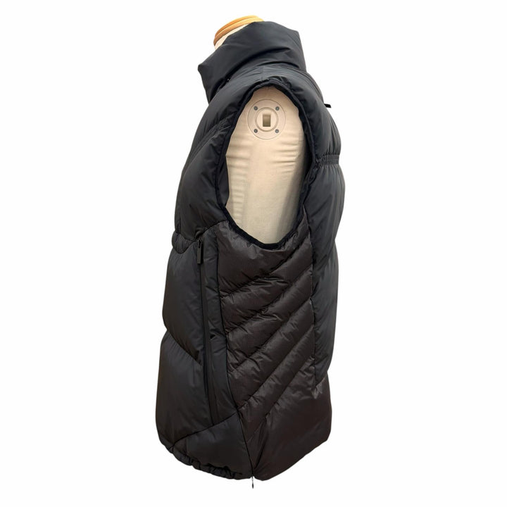 極美品▼MONCLER モンクレール 2023年製 AIRE ロゴワッペン付き フード入り ハーフジップ ジレ ダウンベスト ブラック 3 正規品 メンズ