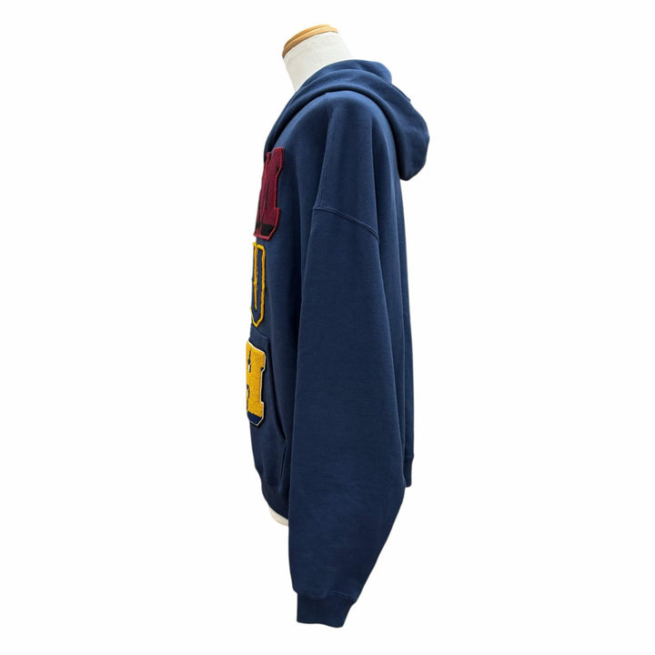 【ドンドン見直し】美品 ▼AMBUSH アンブッシュ 24AW 12115453 ロゴパッチ フーデッド ジップアップ パーカー ブルー S 正規品 メンズ