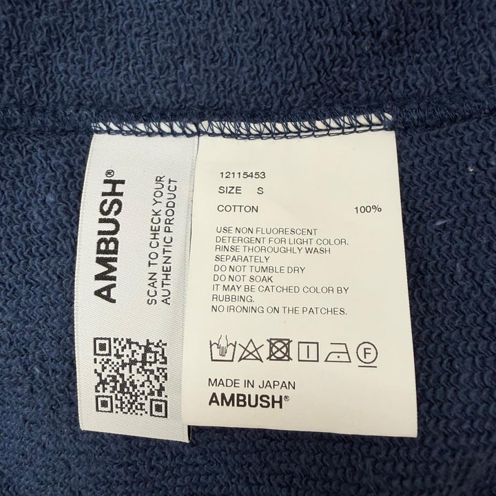 【ドンドン見直し】美品 ▼AMBUSH アンブッシュ 24AW 12115453 ロゴパッチ フーデッド ジップアップ パーカー ブルー S 正規品 メンズ