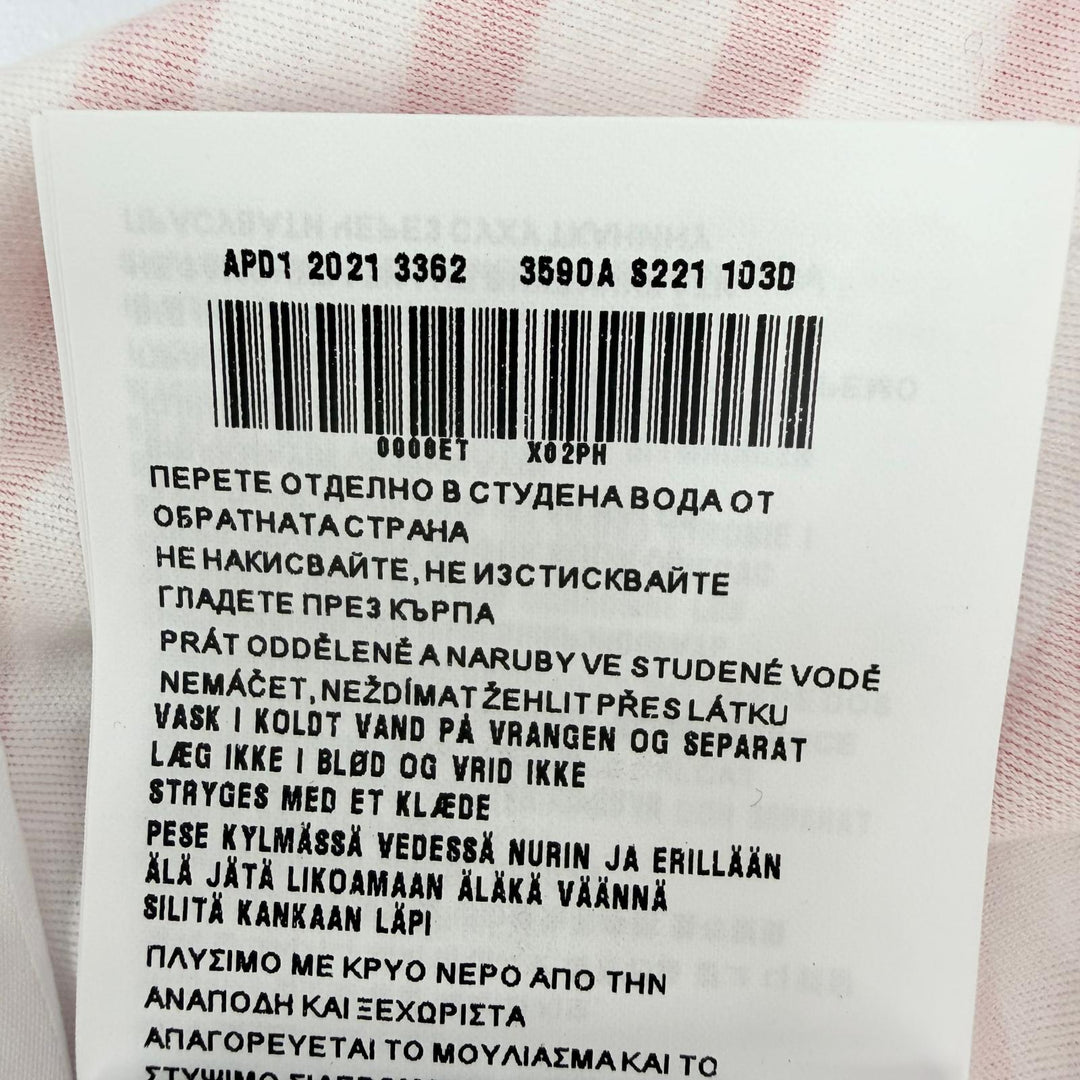 未使用品☆PRADA プラダ 3590A S221 103D トライアングルロゴ ボーダー クルーネック 半袖Ｔシャツ レッド ホワイト XS 伊製 正規品