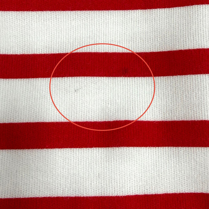 未使用品★PRADA プラダ 3590A S221 103D コットン100％ トライアングルロゴ ボーダー クルーネック 半袖Ｔシャツ 赤 白 S 正規品