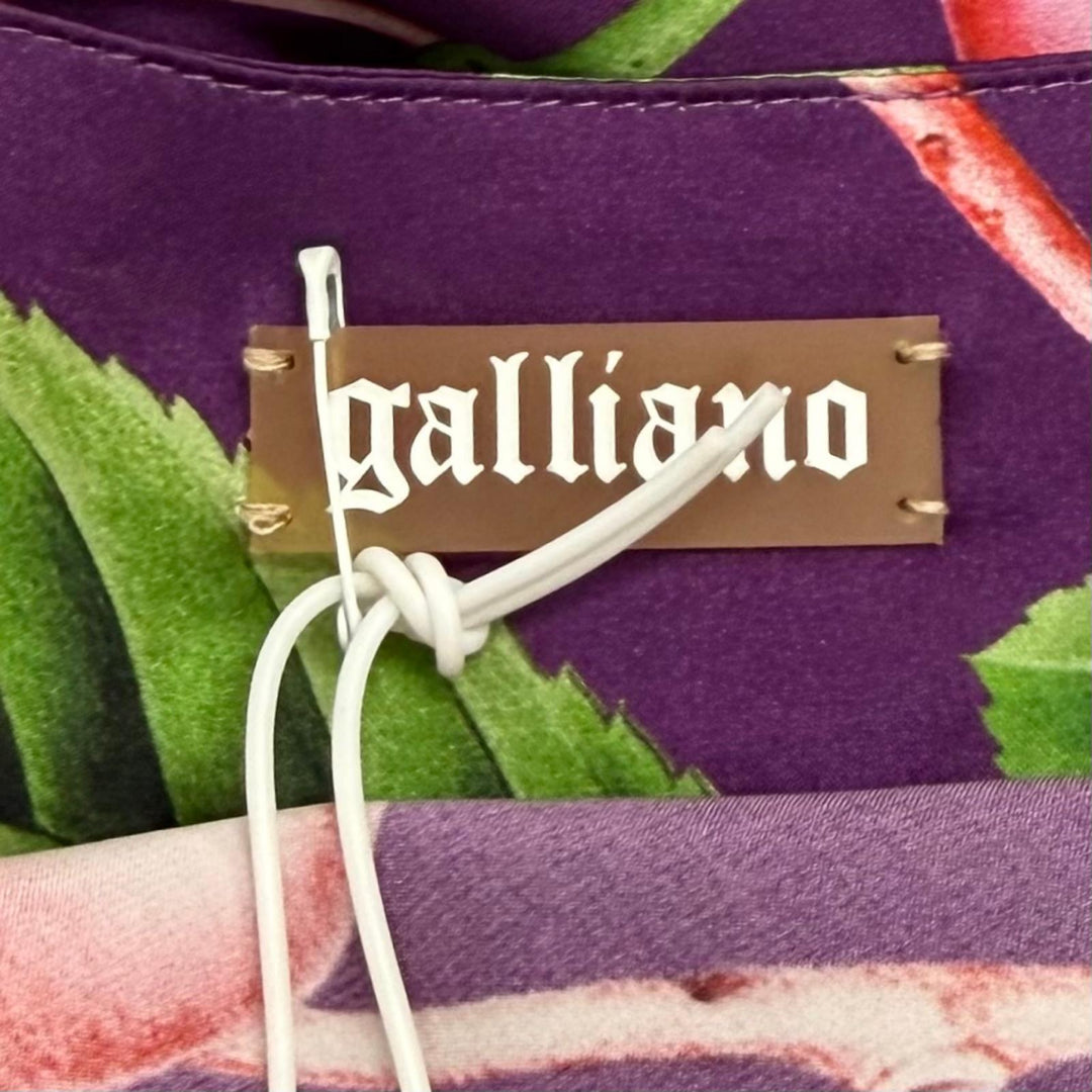 未使用品★JOHN GALLIANO ジョンガリアーノ 2003AW VR7615 67737 チェリープリント シルク100％ ミニドレス トップス 38 伊製 正規品