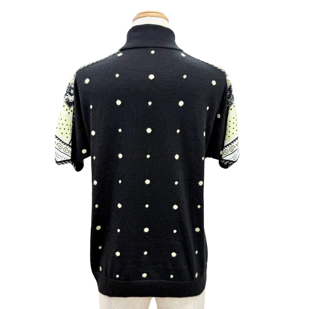 極美品△HERMES エルメス 22AW 2H2826DS HARNAIS DE COUR BANDANA 宮廷の馬具 シルク カシミヤ ツイルレーヌ 半袖ニット 36 伊製 正規品