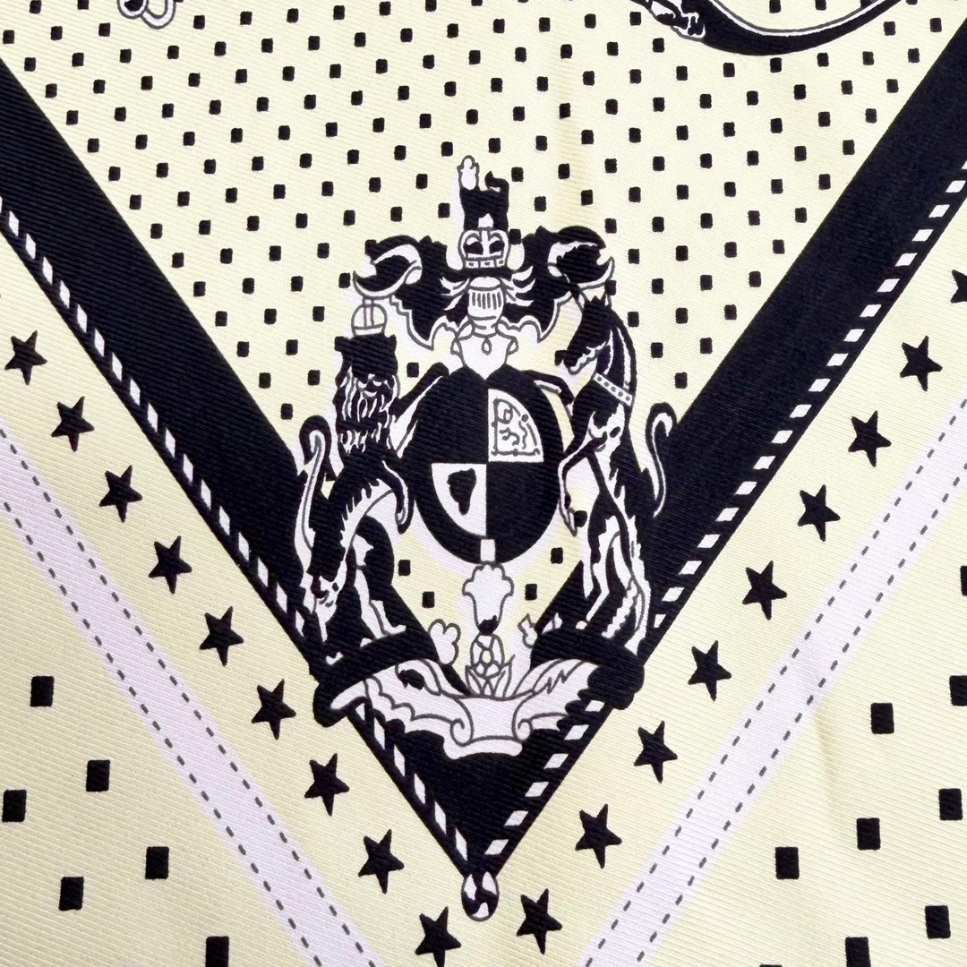 極美品△HERMES エルメス 22AW 2H2826DS HARNAIS DE COUR BANDANA 宮廷の馬具 シルク カシミヤ ツイルレーヌ 半袖ニット 36 伊製 正規品