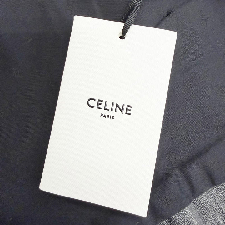 未使用品△CELINE セリーヌ 24SS 2O112050O トリオンフ金ボタン ラムスキン ベスト ジレ ブラック ゴールド金具 38 イタリア製 正規品