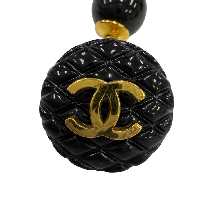 良品☆CHANEL シャネル ヴィンテージ 94P ココマーク マットラッセ カフスボタン カフリンクス ブラック ゴールド フランス製 レディース