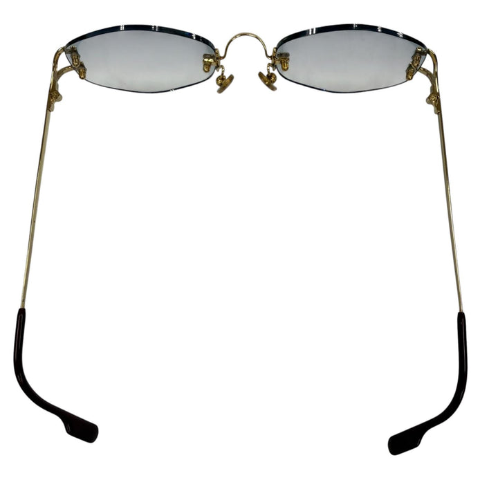 美品▼Cartier カルティエ 2C デコール ツーポイント リムレス グラデーションレンズ ロゴ金具付き アイウェア サングラス □20 135 度入