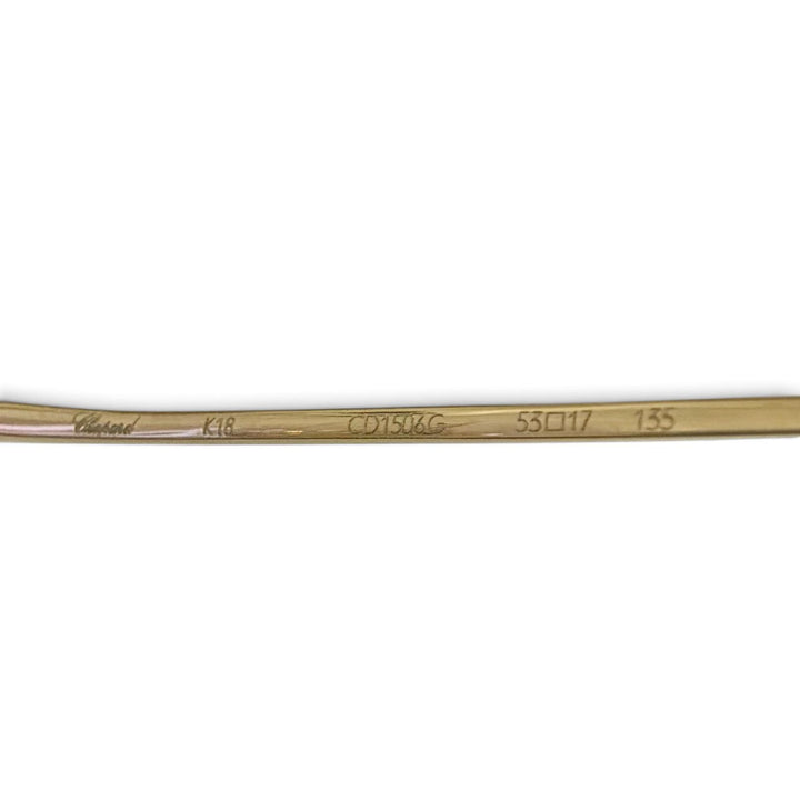 美品△Chopard ショパール K18 ラインストーン ツーポイント リムレス カラーレンズ メガネ アイウェア 53□17 135 度入り 重量25.45g