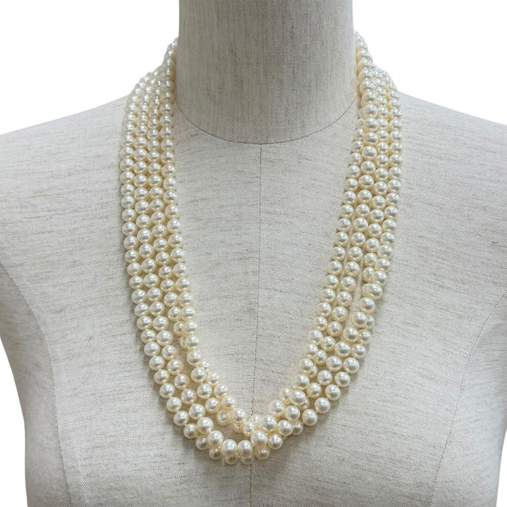 極美品★TIFFANY&amp;Co. ティファニー パール 925 ロング パール ネックレス アクセサリー ホワイト系 重量176g レディース 箱付き