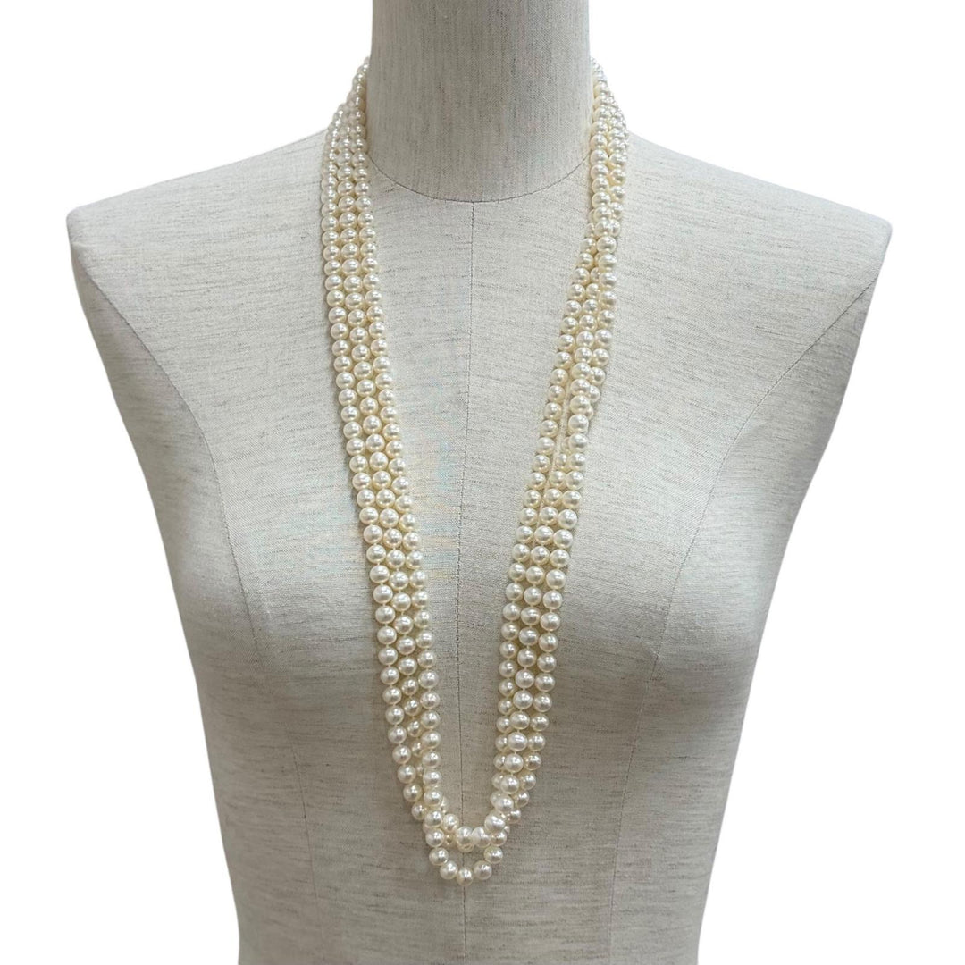 極美品★TIFFANY&amp;Co. ティファニー パール 925 ロング パール ネックレス アクセサリー ホワイト系 重量176g レディース 箱付き