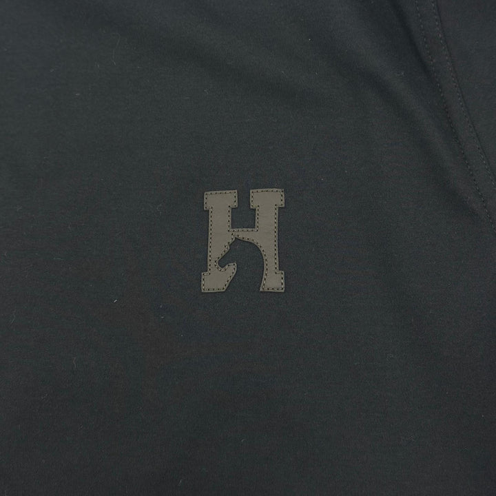 極美品●HERMES エルメス 26SS H657800HA コットン100% アッシュヴァル クルーネック 半袖Ｔシャツ ブラック L イタリア製 正規品 メンズ