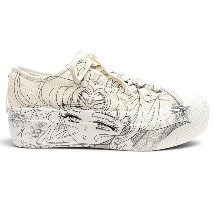 未使用品△JIMMY CHOO ジミーチュウ キャンバス 美少女戦士セーラームーン セーラー戦士 パルマ マキシ スニーカー アイボリー ク 38.5