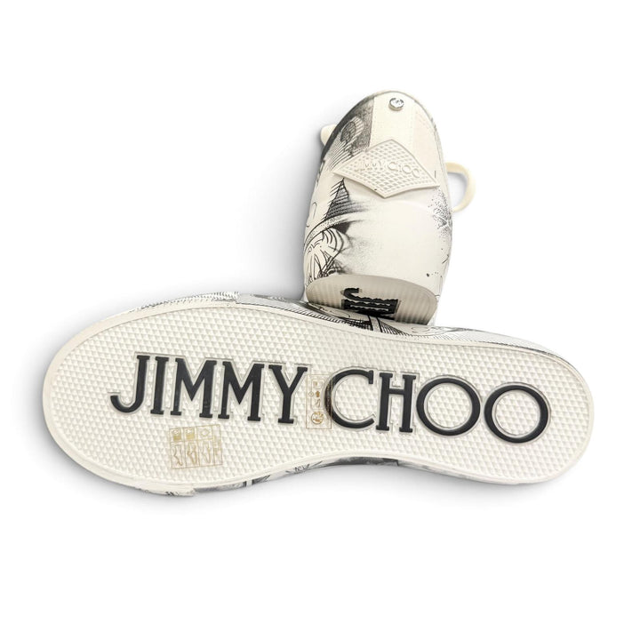 未使用品△JIMMY CHOO ジミーチュウ キャンバス 美少女戦士セーラームーン セーラー戦士 パルマ マキシ スニーカー アイボリー ク 38.5
