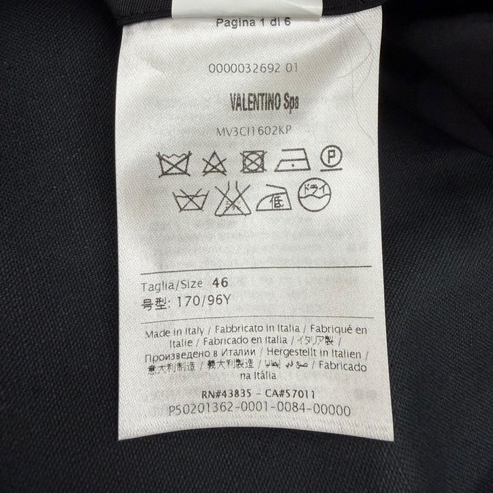 美品▼VALENTINO ヴァレンティノ MV3CI1602KP ロックスタッズ ZIPUP ブルゾン ボンバージャケット ブラック 46 イタリア製 正規品 メンズ