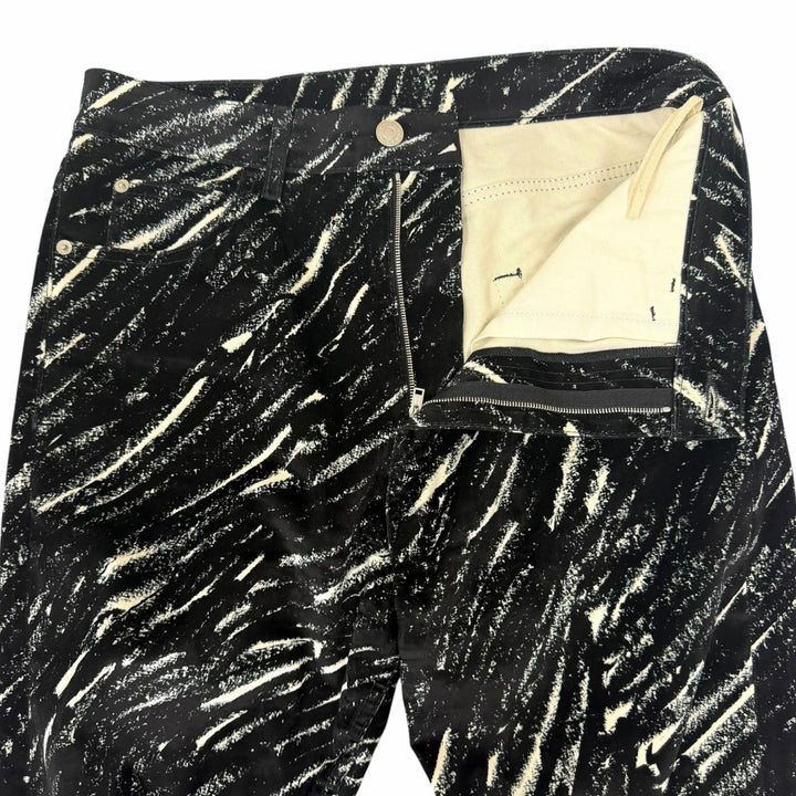 極美品□MARNI マルニ 24AW PUJU0021A0 Crayon Flocked Velvet Straight Pants ベルベットパンツ 黒 ホワイト 31 イタリア製 正規品