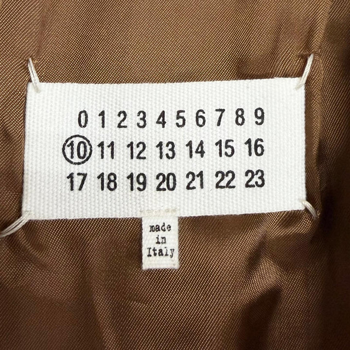 極美品□Maison Margiela 10 メゾンマルジェラ10 S50AH0047 牛革 REPLICA ダブルブレスト トレンチコート ブラウン 46 イタリア製 正規品