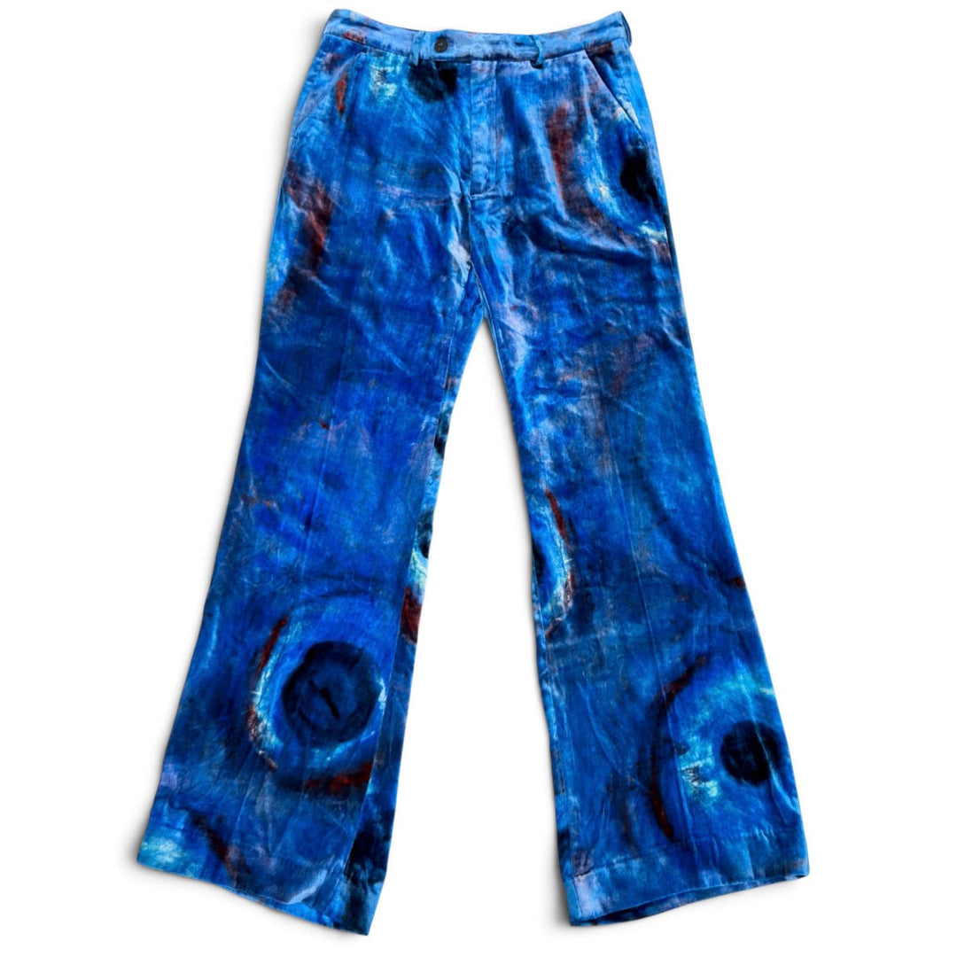 極美品●MARNI Flaminia Veronesi マルニ フラミニアヴェロネージ 23SS PUMU0221U0 VELVET PRINTED TROUSERS シルク パンツ 48 正規品