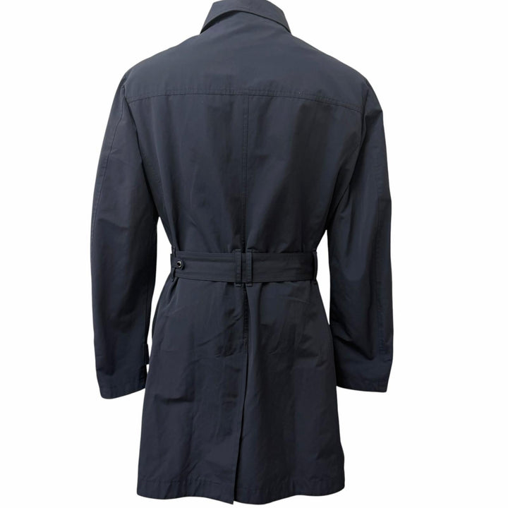 極美品□MOORER ムーレー MELFI-WM ロゴボタン ダブルブレスト スプリングコート トレンチコート ネイビー 50 イタリア製 正規品 メンズ
