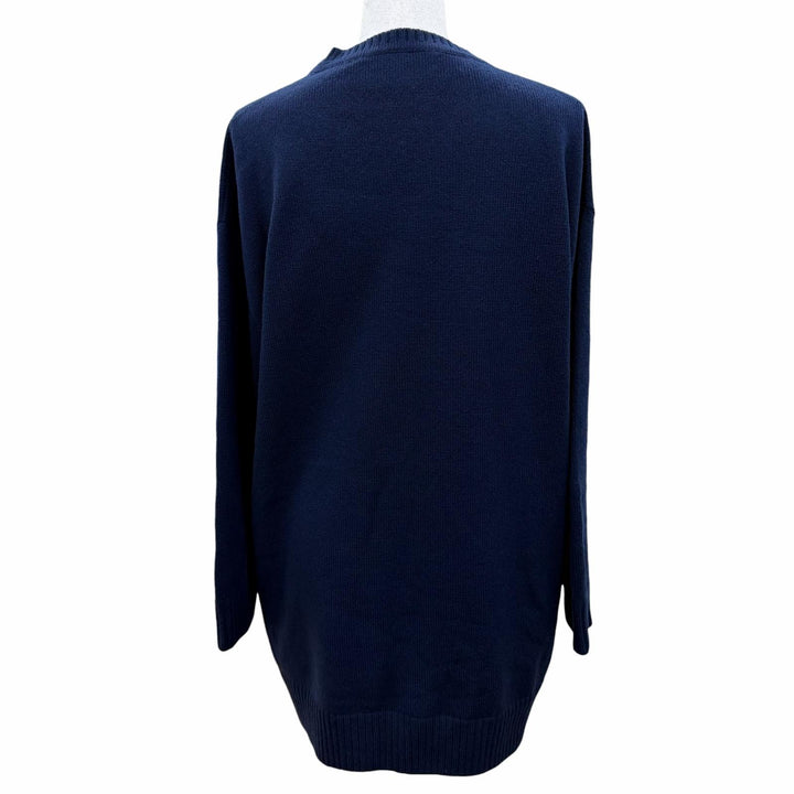美品☆GUCCI グッチ 749065 カシミヤ100％ ホースビット 長袖 Vネック ニット ワンピース ネイビー XS イタリア製 正規品 レディース