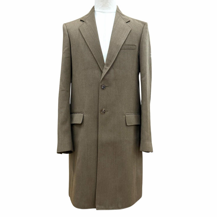 極美品▼Maison Margiela 14 メゾンマルジェラ14 50AA003744578 ウール100% シングル チェスターコート カーキ 46 伊製 正規品 メンズ