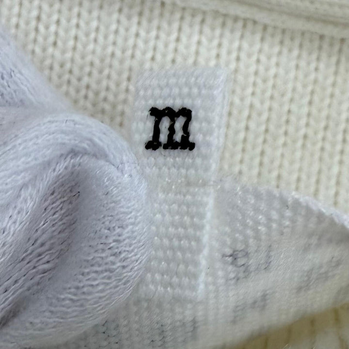 極美品□Maison Margiela 10 メゾンマルジェラ10 S30HB0033 ウール100％ 中綿入り ニットジャケット アイボリー M ルーマニア製 正規品
