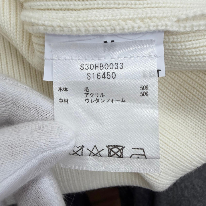 極美品□Maison Margiela 10 メゾンマルジェラ10 S30HB0033 ウール100％ 中綿入り ニットジャケット アイボリー M ルーマニア製 正規品