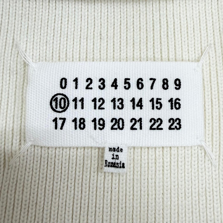 極美品□Maison Margiela 10 メゾンマルジェラ10 S30HB0033 ウール100％ 中綿入り ニットジャケット アイボリー M ルーマニア製 正規品