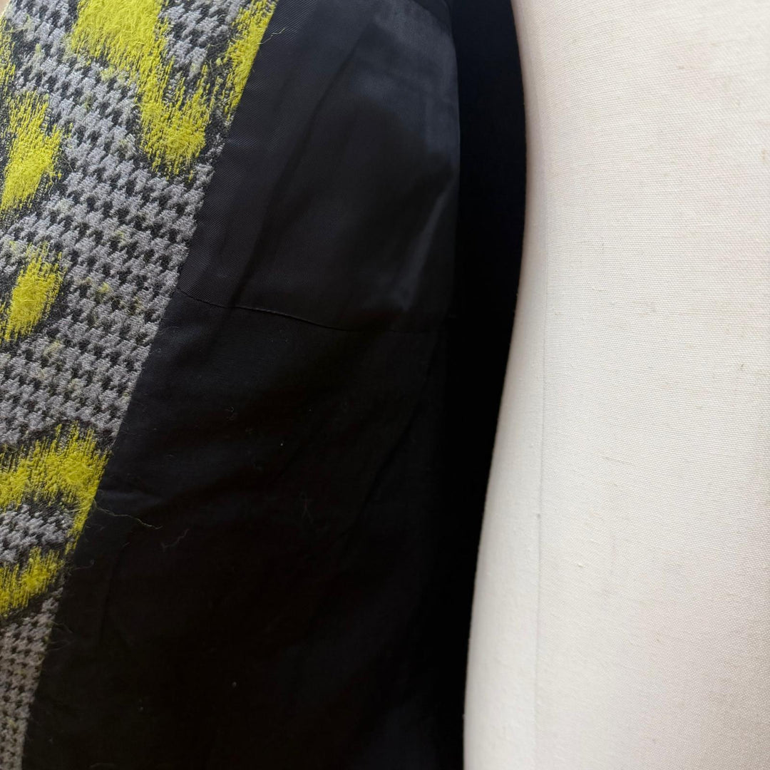 極美品▼Maison Margiela 14 メゾンマルジェラ14 S30AA0083 シルク混 千鳥格子柄 シングル チェスターコート グレー 46 正規品 メンズ