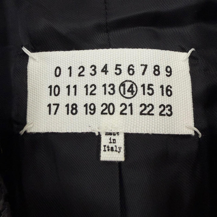 極美品▼Maison Margiela 14 メゾンマルジェラ14 S30AA0083 シルク混 千鳥格子柄 シングル チェスターコート グレー 46 正規品 メンズ