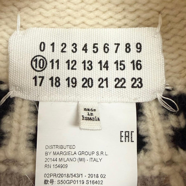 美品□Maison Margiela 10 メゾンマルジェラ10 S50GP0119 ウール 厚手 ノルディックニット セーター アイボリー系 S ルーマニア製 正規品
